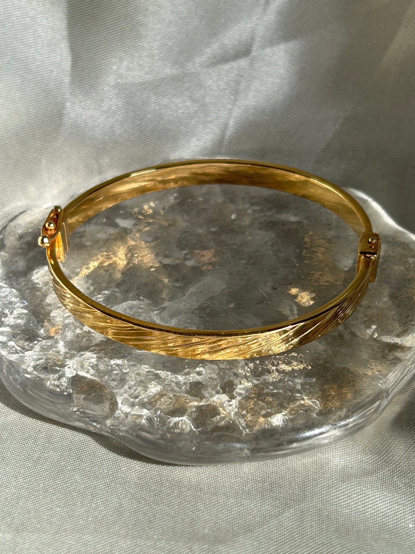 Wide Engraved Sterling Silver Bangle