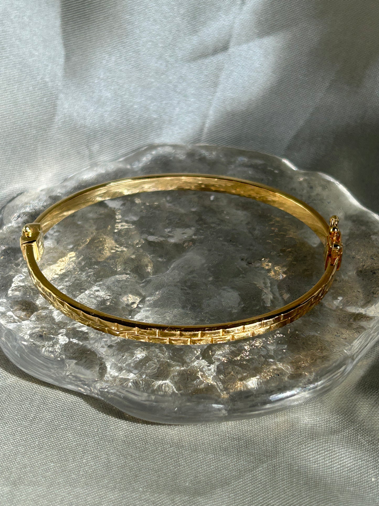Structured Pattern Sterling Silver Bangle