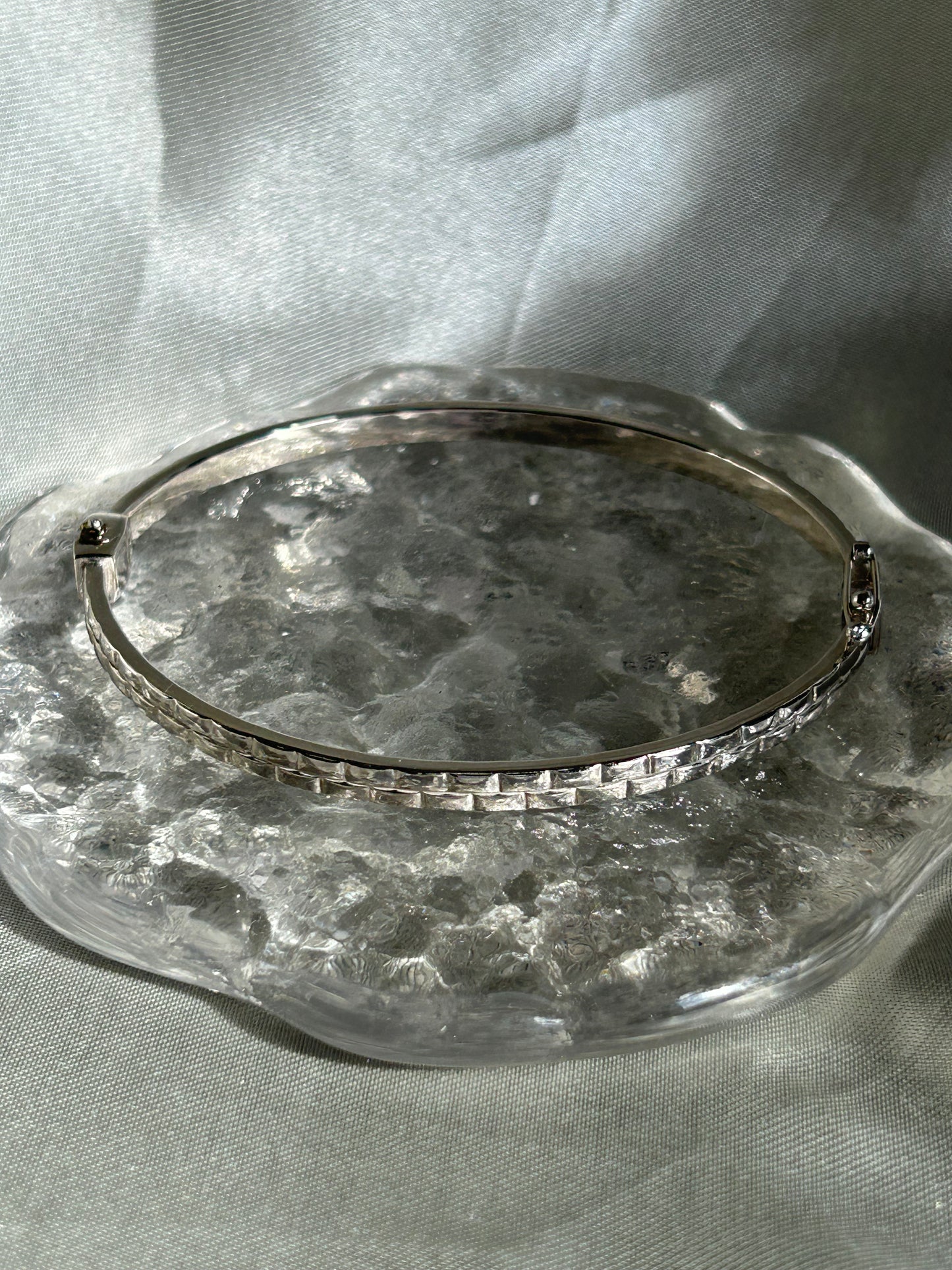 Structured Pattern Sterling Silver Bangle