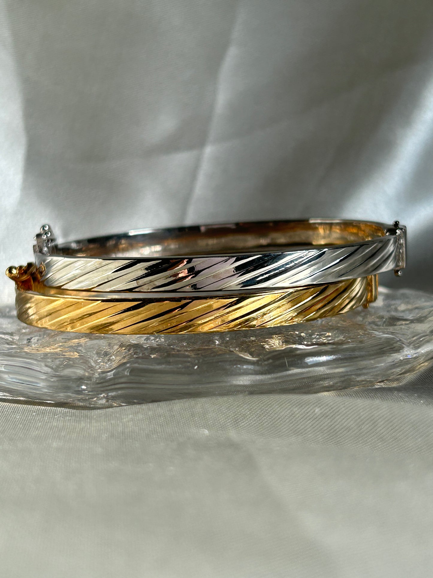 Wide Engraved Sterling Silver Bangle