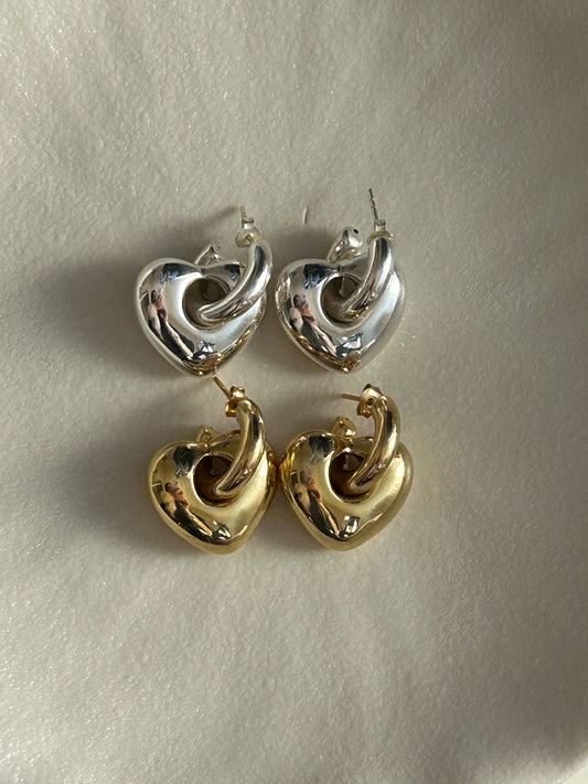 Heart Hoop Earrings – Sterling Silver - to do